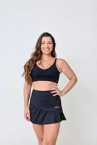 Short Saia Dry Cool Babado Preto Short Saia Dry Cool Babado Preto