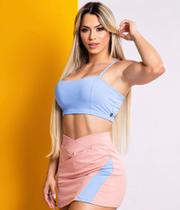 Short saia e blusa fitnes tam p