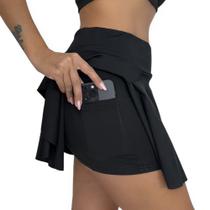 Short Saia Esportiva de Cintura Elástica com Bolsos Flor