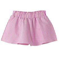 Short Saia Fábula Fio Tinto Listrado Amor Rosa Verão