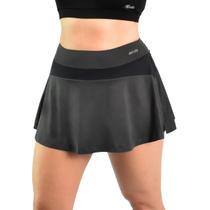 Short Saia Feminino Activitta Esportivo Confortável Preto Grafite