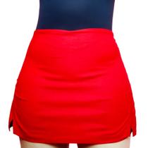 Short saia feminino bengaline fendas laterais plus size curto natal