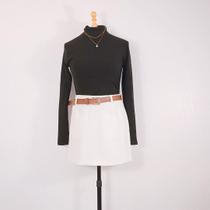 Short saia feminino em alfaiataria com cinto Off White - La Mare Atemporal