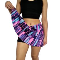 Short Saia Feminino Godê Elástico Estampas Sortidas Suplex Pp ao Plus Size