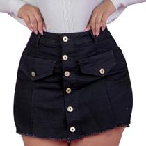 Short Saia feminino jeans plus size Tamires - Lavanda Alecrim