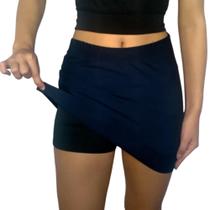 Short Saia Feminino Justo Elástico Liso Suplex Pp ao Plus Size