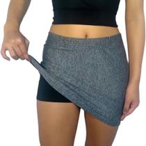 Short Saia Feminino Justo Elástico Liso Suplex Pp ao Plus Size