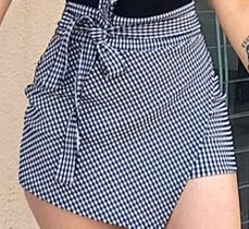 Short saia feminino triângulo amarração moda blogueira