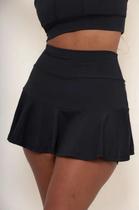 Short Saia Fitness Rodada Feminina Academia Modeladora Tamanho: GG Cor: Preto