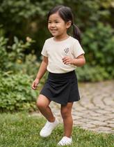 Short Saia Infantil em Suplex com Short Confortável Cintura Alta de Elástico Confortável, Flexível