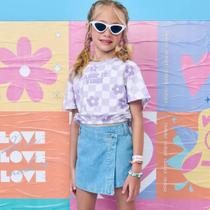 Short Saia Infantil Menina Jeans Arkansas Claro - Infanti