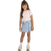Short Saia Infantil Menina Jeans Azul Claro - Malwee