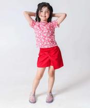 Short Saia Infantil Textura Marisa Tam 4 a 10 Vermelho-78222 Short Saia Infantil Textura Marisa Tam 4 a 10 Vermelho-78222