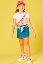 Short Saia Jeans Feminino Infantil Menina Kukiê
