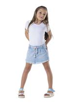 Short Saia Mania Kids Jeans Claro