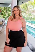 Short Saia Plus Size Alfaiataria com Bolso Cargo - It Curves