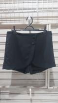 Short Saia preto alfaiataria com botões, tamanho (M)