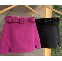 Short Saia Rosa Dani Alfaiataria com cinto Tamanho G Short Saia Rosa Dani Alfaiataria com cinto Tamanho G