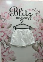 Short Saia Sarja Natural Básica Cor Branca Tamanho 42 Short Saia Sarja Natural Básica Cor Branca Tamanho 42