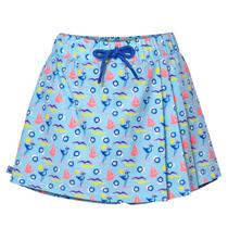 Short Saia Seagull Breeze Tecido Stretch Macio Cós Elástico Com Cordão Estampa Oceânica Feminina Anemoss