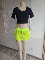 Short Saída de Praia em Renda Neon