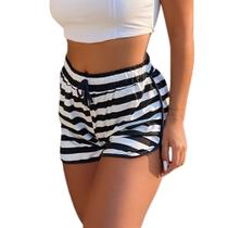 Short Saída Praia Listrado Feminino Fristyle Verão Moda