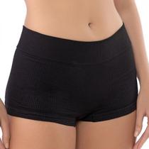 Short sem costura em microfibra canelada cor preto tamanho p