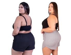 Short Shortinho De Praia Barato Tamanho Grande E Short Canelado Moda Verão Soltinho