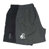 Short Tactel Masculino Cordão Academia Conforto Kit 2