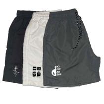 Short Tactel Masculino Cordão Academia Conforto Kit 3