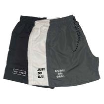 Short Tactel Masculino Cordão Jiu Jitsu Conforto Kit 3