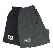 Short Tactel Masculino Cordão Muay Thai Conforto Kit 2 - Ragor