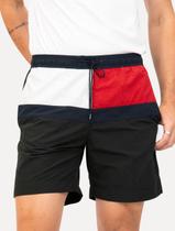 Short Tommy Hilfiger Long Drawstring Colourblock Sash Preto Short Tommy Hilfiger Long Drawstring Colourblock Sash Preto