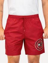 Short Tommy Hilfiger Long Drawstring Embroidered Circle Vermelho Short Tommy Hilfiger Long Drawstring Embroidered Circle Vermelho