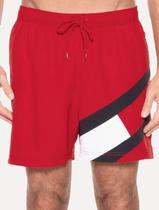 Short Tommy Hilfiger Masculino Medium Drawstring Swimwear Vermelho Tamanho:S/P