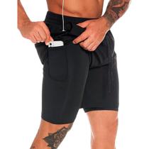 Short Treino Dry Fit Térmico 2 em 1 com Bolso para Celular e Porta-Toalha Calção Fitness Academia - Opice Store