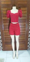 Short vermelho feminino