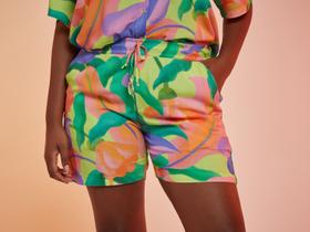 Short Vista Magalu x Flora Yumi Viscose Floral