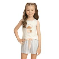 Shortdoll Infantil Regata Algodão Lua Encantada - 11130095 Shortdoll Infantil Regata Algodão Lua Encantada - 11130095