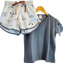 Shortdoll Manga Infantil Algodão Lua Encantada - 11110074LUA