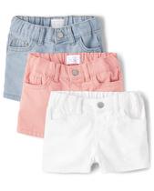 Shortie Shorts The Children's Place Toddler Girls, pacote com 3