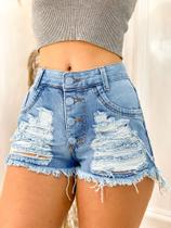 shortinho feminino desfiado jeans rasgado levanta bumbum