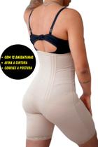 Shorts 12 Barbatanas Cintura Alta Modelador Alta Compressão - M09