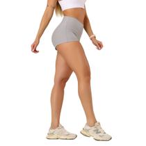 Shorts Academia Feminino Curtinho Alta Compressão Cós Largo Poliamida Secagem Rápida Anti Odor UV50+