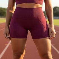Shorts Academia Feminino Modeladora Zero Transparência ZR Tamanho:MCor:Vinho Shorts Academia Feminino Modeladora Zero Transparência ZR Tamanho:MCor:Vinho