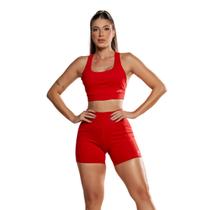 Shorts Academia Feminino Poliamida Zero Transparência Cós Duplo Alto Compressão Modelador Uv50+
