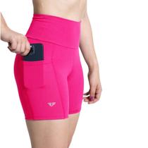 Shorts Academia Fitness Corrida Feminino Com Bolsos Cós Alto