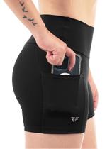 Shorts Academia Fitness Corrida Feminino Com Bolsos Cós Alto