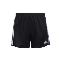 Shorts adidas de malha de 3 listras para meninas, pretos, G-Large Plus