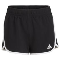 Shorts Adidas para meninas com elástico, tecido retrô, tecido para ginástica, preto